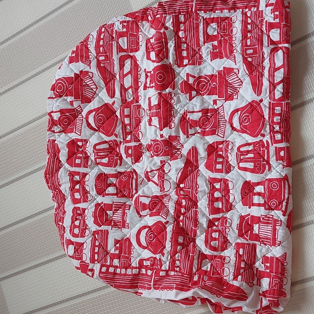 EUC Red Train Changing Pad Cover For Nursery
